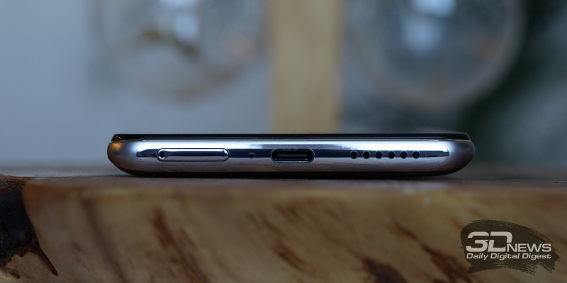  Xiaomi Redmi 11T Pro, нижняя грань: микрофон, порт USB Type-C, динамик, слот для SIM-карт 
